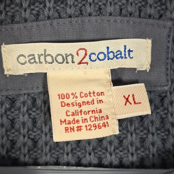 Carbon 2 Cobalt‎ Sweater Mens XL Green Waffle Knit Roll Neck Heavy Fisherman - Picture 4 of 11